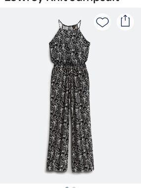 NWT Straight from Stitch Fix Women’s Goldray Black/white Printed Halter Jumpsuit